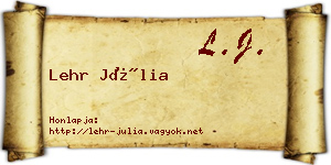 Lehr Júlia névjegykártya