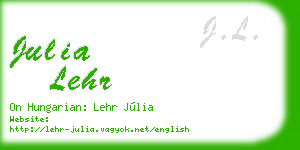 julia lehr business card